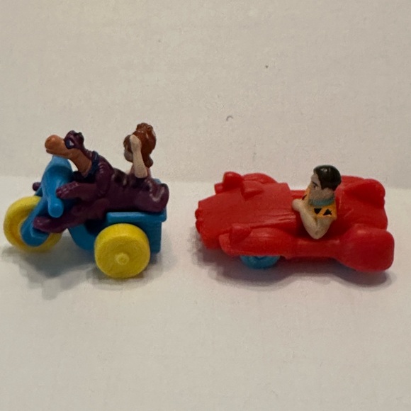 1990 VTG Hana Barbera Flintstones TV Cartoon Pebbles Dino and Fred Cars - Picture 4 of 5